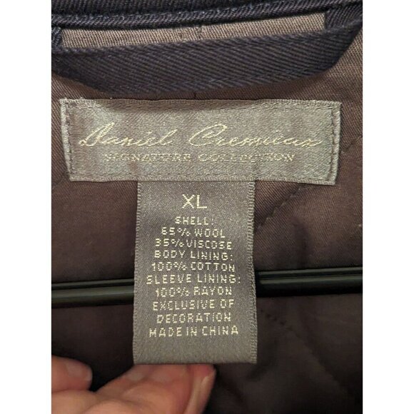 daniel cremieux Signature Collection Mens Size XL Wool Blend Peacoat Toggle - Picture 2 of 16